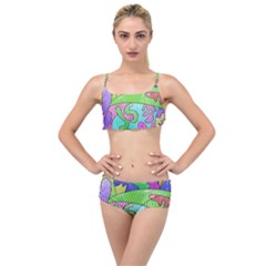 Colorful stylish design Layered Top Bikini Set