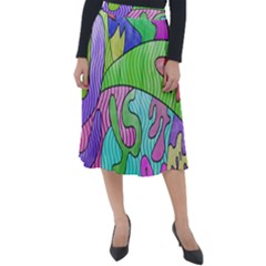 Colorful stylish design Classic Velour Midi Skirt 