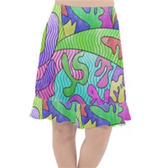 Colorful stylish design Fishtail Chiffon Skirt