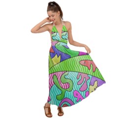 Colorful stylish design Backless Maxi Beach Dress