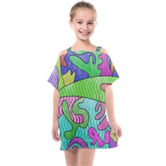 Colorful stylish design Kids  One Piece Chiffon Dress