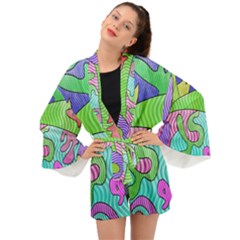 Colorful stylish design Long Sleeve Kimono