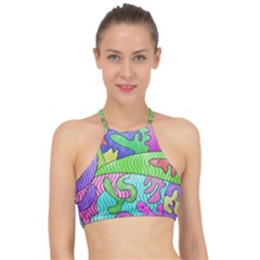 Colorful stylish design Racer Front Bikini Top