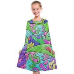 Colorful stylish design Kids  Midi Sailor Dress