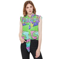 Colorful stylish design Frill Detail Shirt