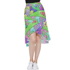 Colorful stylish design Frill Hi Low Chiffon Skirt