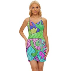 Colorful stylish design Wrap Tie Front Dress