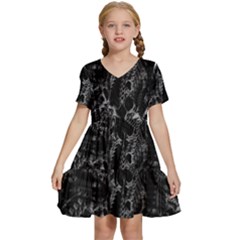 Xeno Frenzy Kids  Short Sleeve Tiered Mini Dress by MRNStudios