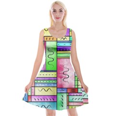 Colorful Pattern Reversible Velvet Sleeveless Dress by gasi