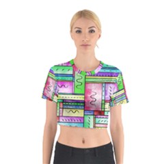 Colorful Pattern Cotton Crop Top by gasi