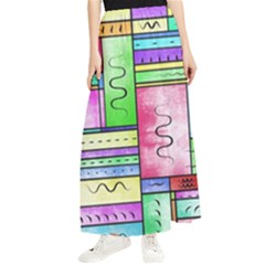 Colorful Pattern Maxi Chiffon Skirt by gasi