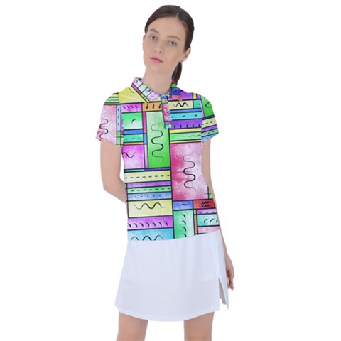 Colorful Pattern Women s Polo Tee by gasi