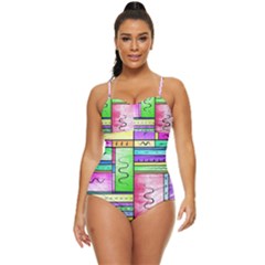 Colorful Pattern Retro Full Coverage Swimsuit by gasi