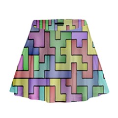 Colorful Stylish Design Mini Flare Skirt by gasi