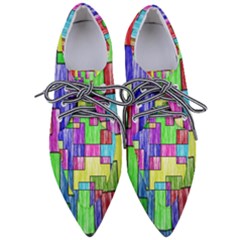 Colorful Stylish Design Pointed Oxford Shoes