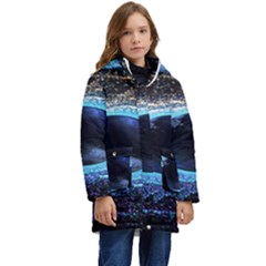 Digitalgalaxy Kid s Hooded Longline Puffer Jacket by Sparkle