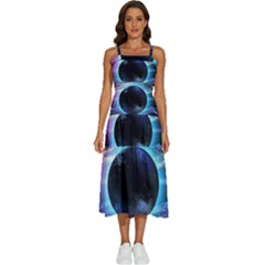 Digitalgalaxy Sleeveless Shoulder Straps Boho Dress