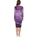 Violet Nature Long Sleeve V-Neck Bodycon Dress  View4