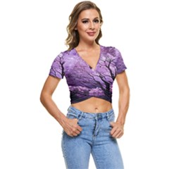 Violet Nature Short Sleeve Foldover Tee