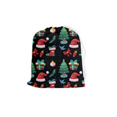 Christmas Pattern Drawstring Pouch (Medium)