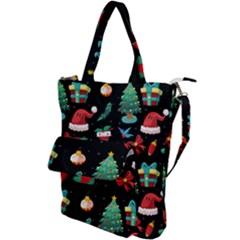 Christmas Pattern Shoulder Tote Bag by designsbymallika