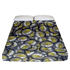 Gong Instrument Motif Pattern Fitted Sheet (california King Size) by dflcprintsclothing