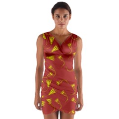 Background Pattern Texture Design Wrap Front Bodycon Dress