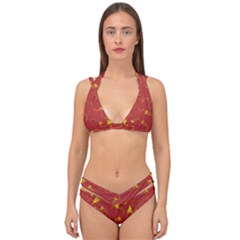 Background Pattern Texture Design Double Strap Halter Bikini Set by Ravend