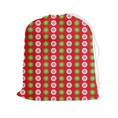 Festive Pattern Christmas Holiday Drawstring Pouch (2xl)