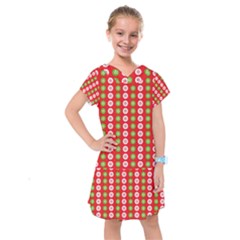 Festive Pattern Christmas Holiday Kids  Drop Waist Dress