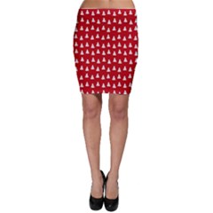 White Christmas Tree Red Bodycon Skirt by TetiBright