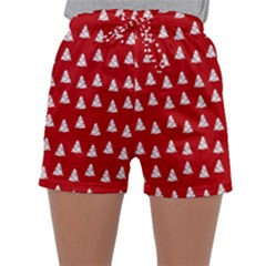White Christmas Tree Red Sleepwear Shorts by TetiBright
