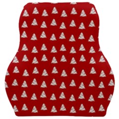 White Christmas Tree Red Car Seat Velour Cushion  by TetiBright