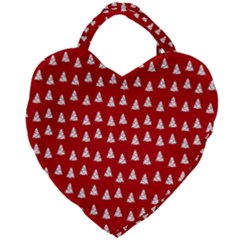 White Christmas Tree Red Giant Heart Shaped Tote by TetiBright