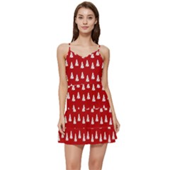 White Christmas Tree Red Short Frill Dress by TetiBright