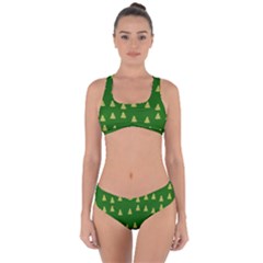 Green Christmas Trees Green Criss Cross Bikini Set
