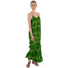 Green Christmas Trees Green Cami Maxi Ruffle Chiffon Dress by TetiBright