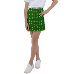 Green Christmas Trees Green Kids  Tennis Skirt