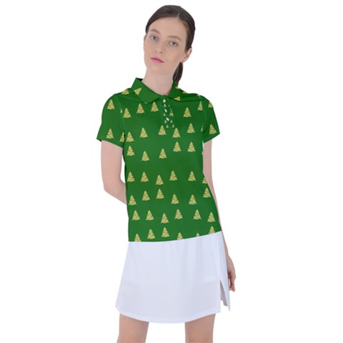 Green Christmas Trees Green Women s Polo Tee by TetiBright