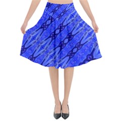 Abstract Tech Modern Pattern Flared Midi Skirt by dflcprintsclothing