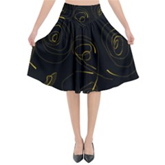 Fish 711 Flared Midi Skirt by Mazipoodles
