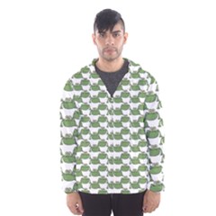 Funny Frog Cartoon Drawing Motif Pattern Men s Hooded Windbreaker by dflcprintsclothing