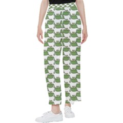 Funny Frog Cartoon Drawing Motif Pattern Women s Pants  by dflcprintsclothing