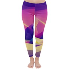 Abstract Geometric Landscape Art 3d Render Classic Winter Leggings