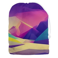 Abstract Geometric Landscape Art 3d Render Drawstring Pouch (3xl) by Pakemis