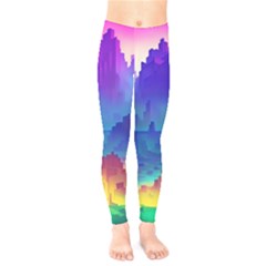 Abstract Geometric Landscape Art 3d Kids  Leggings