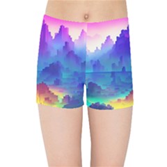 Abstract Geometric Landscape Art 3d Kids  Sports Shorts