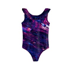 Space Futuristic Shiny Abstraction Kids  Frill Swimsuit by Pakemis