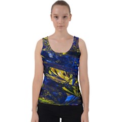 Space Futuristic Shiny Abstraction Flash Colorful Velvet Tank Top