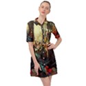 Abstract Texture Forest Trees Fruits Nature Leaves Belted Shirt Dress View1